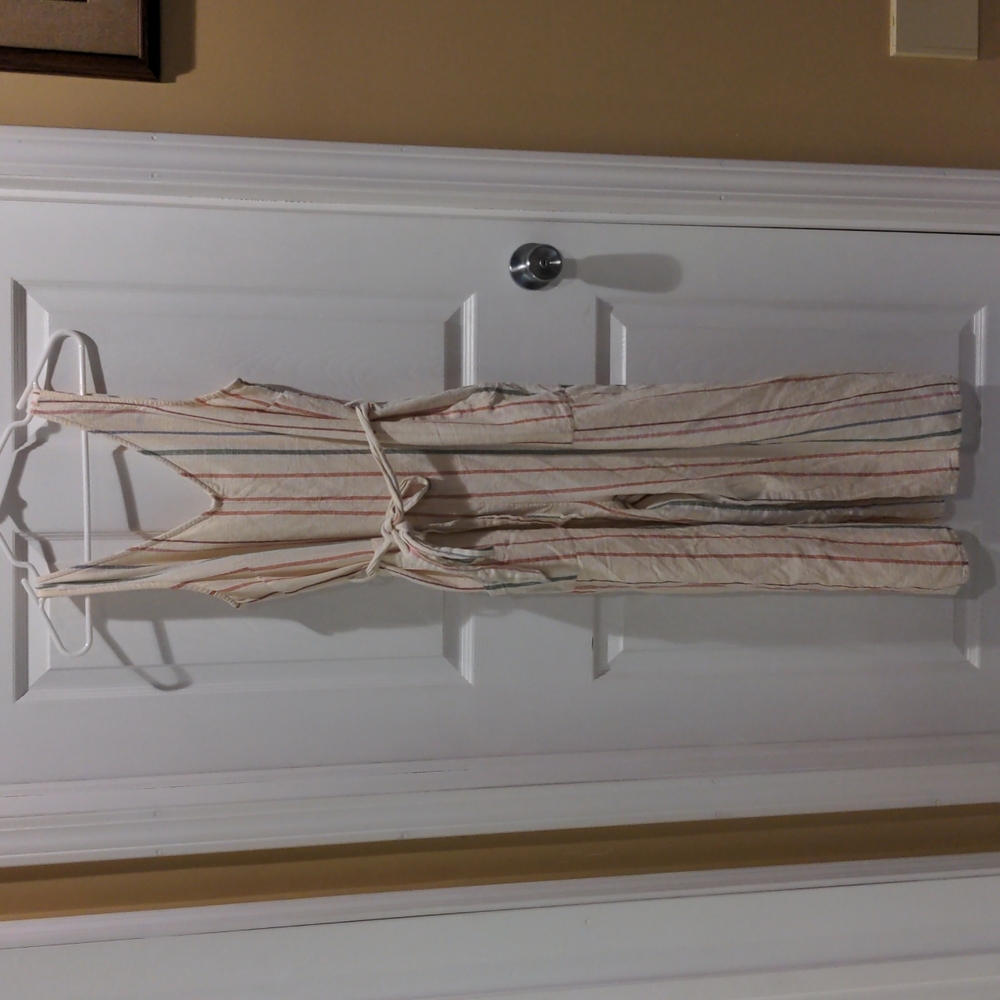American eagle cream striped Capri length jumpsuit size M